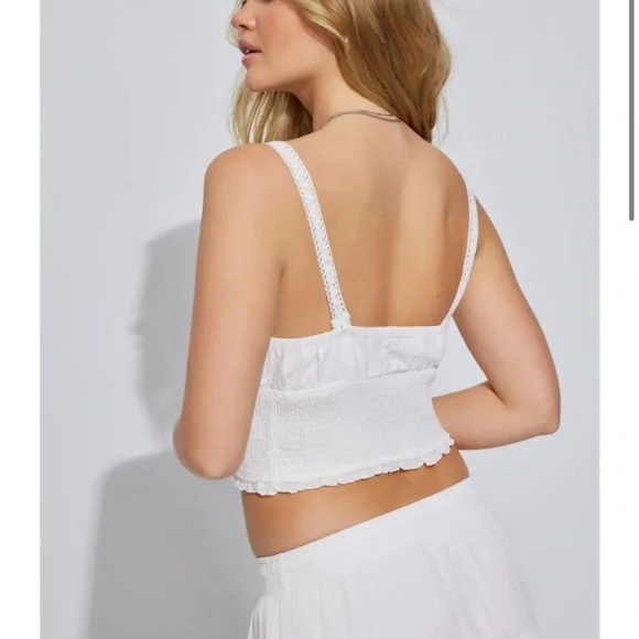 Garage White Smocked Cami Top - Picture 4 of 4